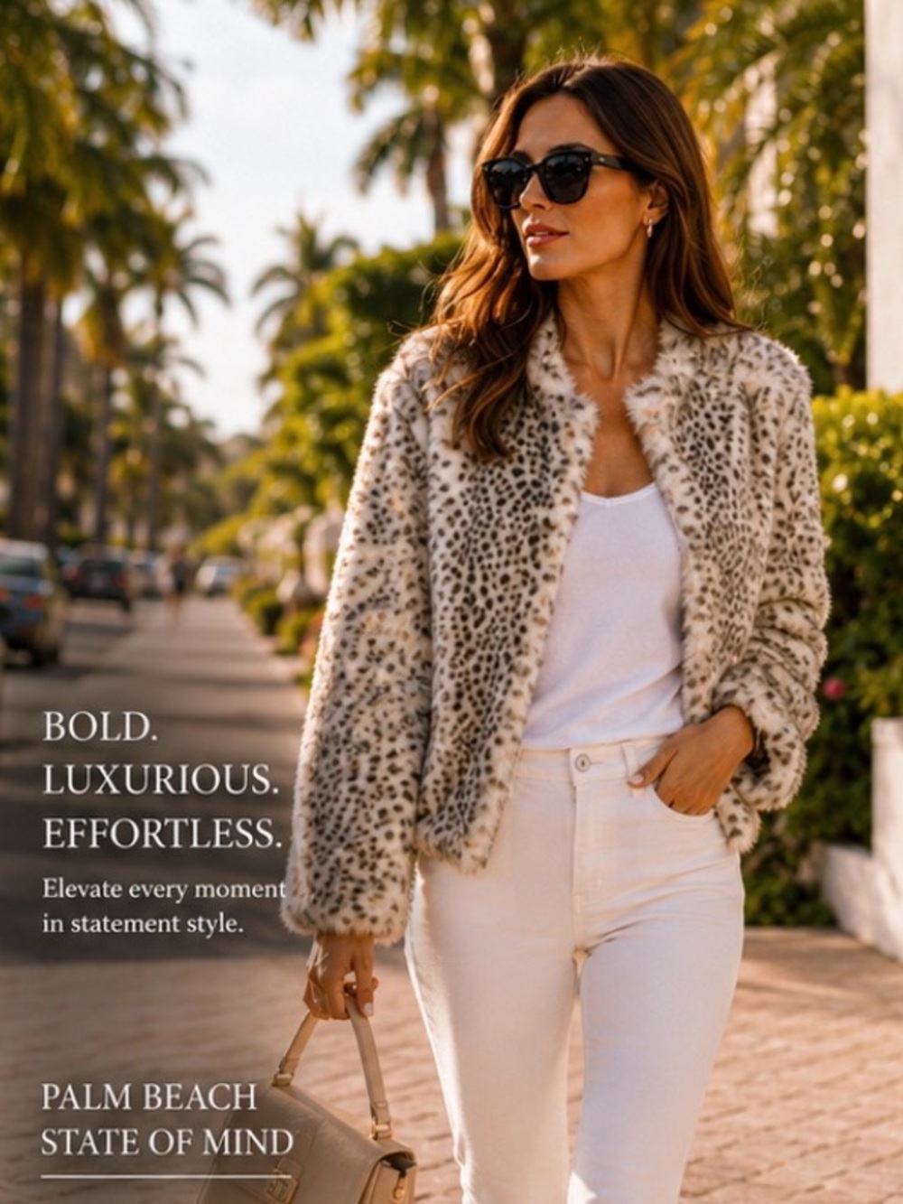 Cupcakes & Cashmere Faux Fur Leopard Bomber Jacket | Luxe Animal Print Cozy Glam